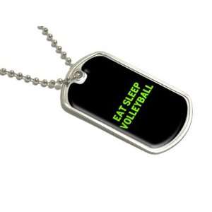  Eat Sleep Volleyball   Military Dog Tag Luggage Keychain 