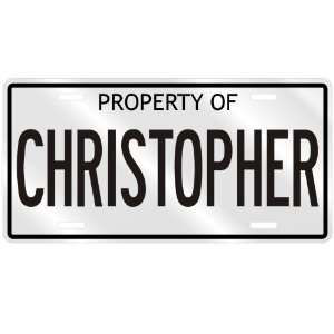  NEW  PROPERTY OF CHRISTOPHER  LICENSE PLATE SIGN NAME 