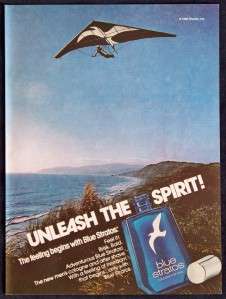 1981 Blue Stratos Cologne For Men Magazine Print Ad  