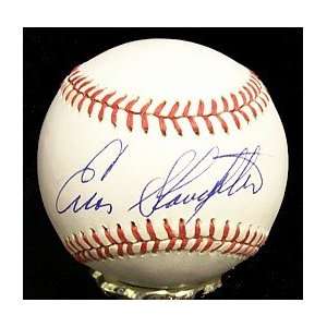 Enos Slaughter Autographed Baseball   Autographed Baseballs  
