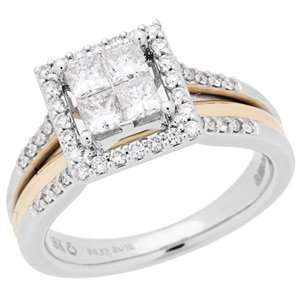   76 Carat 18kt Two Tone Gold Quattour for Amoro Diamond Ring Jewelry