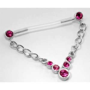  Sterling Silver InvisiNip Pink CZ Drop Dangles   Each Sold 