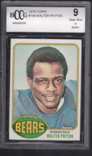 WALTER PAYTON 1976 76 TOPPS #148 RC ROOKIE BGS BCCG 9  