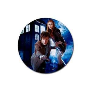  Doctor Who 11th Dr and Amy Pond Round Rubber Coaster 