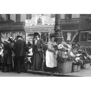  Paper poster printed on 20 x 30 stock. Flower Sellers 