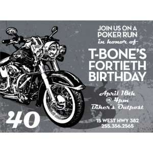  Motorcycle Grunge Birthday Invitations