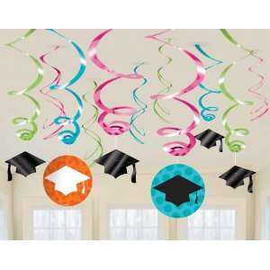   Party By Amscan Colorful Commencement Graduation Hanging Swirl Cutouts
