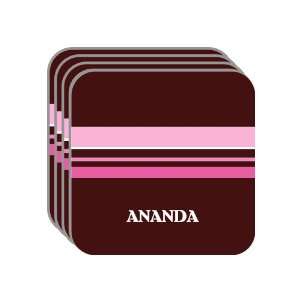 Personal Name Gift   ANANDA Set of 4 Mini Mousepad Coasters (pink 