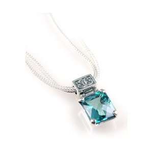    Anatoli Rectangle Paraiba Blue Topaz Necklace Anatoli Jewelry