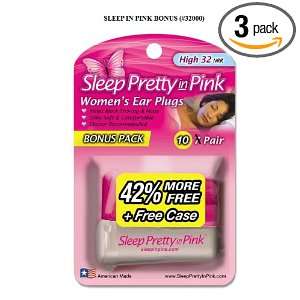  Sleep Pretty in Pink Womens Ear Plugs, 10 Count (Pack of 