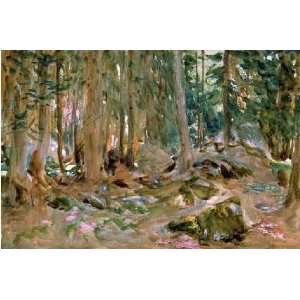  Pine Forest by John Singer Sargent. Size 22.00 X 14.50 Art 