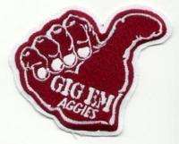 LARGE TEXAS A&M GIG EM AGGIES LOGO PATCH UNSOLD Stock  