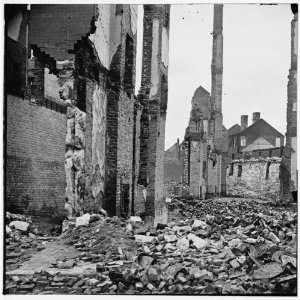   War Reprint Richmond, Virginia. Ruined buildings in the burnt district