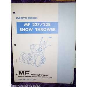   Ferguson 227/228 Snow Thrower OEM Parts Manual Massey Ferguson Books