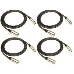  4 6FT XLR PATCH SNAKE MIC CABLES 6 FT KIRLIN #480 