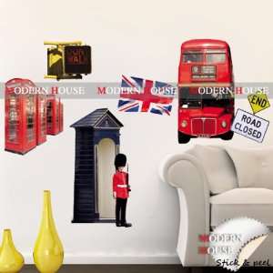   Deck Bus England Flag removable Vinyl Mural Art Wall Sticker Decal