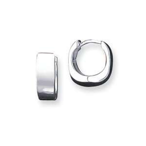  Silver Wide Hollow Square Snuggie Earrings Jewelry
