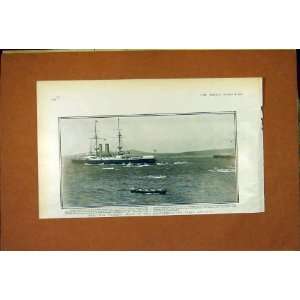 Boat Race Mediterranean Fleet Regatta Old Print 1902