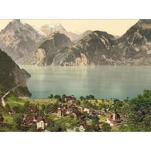  Vintage Travel Poster   Sisikon Lake Lucerne Switzerland 
