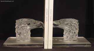 Lalique Eagle Head Bookends #1185300 Tete d Aigle  