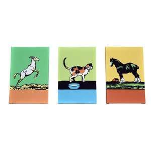  Animals on Parade Set of Three 12 x 18in Canvas