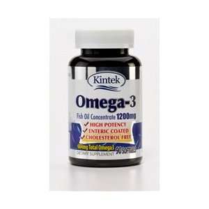 Kintek Omega 3 Fish Oil Concentrate 1200mg, 90 Enteric Coated Softgels