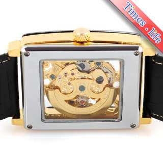 visit my  store luxury full golden square clear dial skeleton 