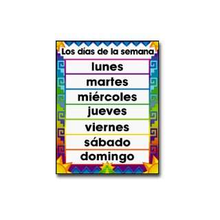  CHARTLET SPANISH DAYS OF THE WEEK Toys & Games