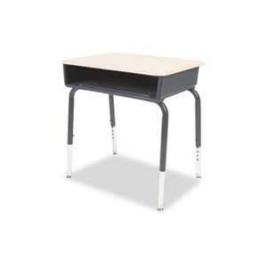  Open Front Student Desk, 24w x 18d, Fusion Maple Top, 2 