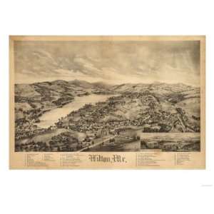  Wilton, Maine   Panoramic Map Premium Poster Print