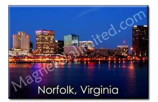 Downtown Norfolk   Virginia Souvenir Fridge Magnet #1  