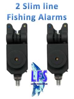 Slimline Carp Fishing Bite Alarms + Jack Plug Blue LEDS  