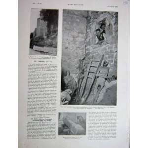  1930 French Print Mummies Discovered Chateau Saragosse 