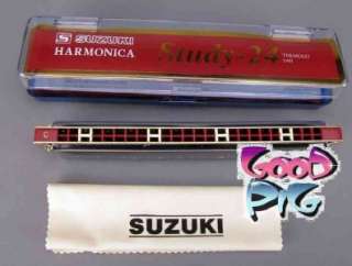New Suzuki Study 24 Hole Harmonica Tremolo Harps Key C  