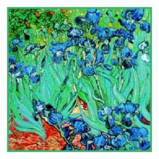 Impressionist Vincent Van Goghs Irises Flowers Counted Cross Stitch 