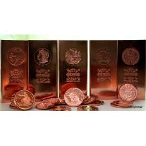  999 Fine Copper 10 One Pound Ingots 10 One Oz pure copper 