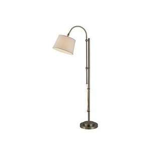 Lite Source LS 80820AB/WHT Reagan Floor Lamp, Antique Brass with White 