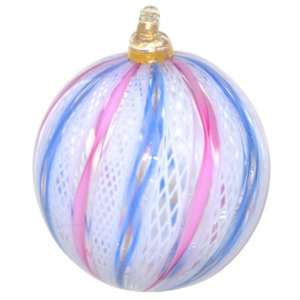  Murano Glass Carosello Blown Glass Ornament Blue/Pink 