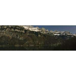  Lake on Mountainside, Lake Walensee, Zurich, Canton of Zurich 