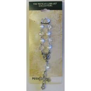   Clear Bead Pocket Rosary (P6156) Vatican Library Collection   Carded