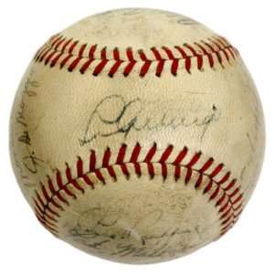 1937 YANKEES w/ GEHRIG SIGNED BY 20 TEAM BASEBALL JSA  