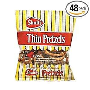 Shultz Pretzels Thin Pretzels, 2 Ounce Bags (Pack of 48)  
