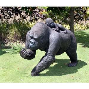   Gorillas Mother and Child Great Ape Statue Patio, Lawn & Garden