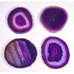  Purple Agate Coasters (Set of 4) 