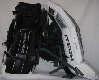 Used Itech RX5 Size 28 Black White Silver Ice Hockey Goalie Leg Pads 