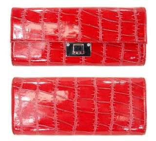 New Fashion Lady Womens Croc Leather Long Party Clutch Wallet Purse 