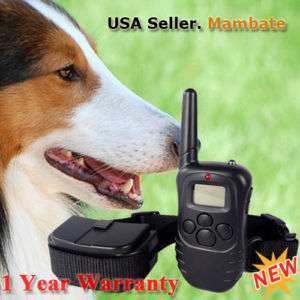 LCD Remote Dog Vibrate Shock Training Collar 100 LEVEL  