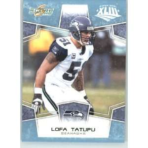 Super Bowl XLIII GLOSSY # 286 Lofa Tatupu   Seattle Seahawks   (Serial 