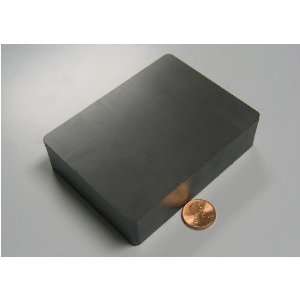 Magnets 4 x 3 x 1 Block, Package of 1 Ceramic Hard Ferrite Magnets 