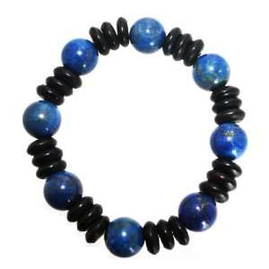  Lapis Lazuli & Hematite Stretch Bracelet Jewelry